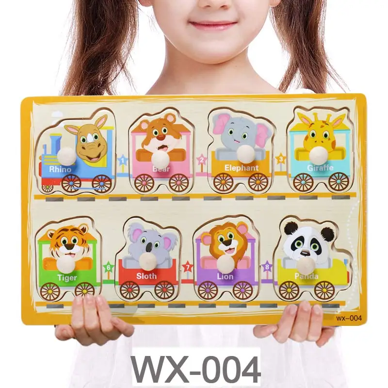 WX-004 Детские игрушки Монтессори деревянная головоломка мультфильм транспортное средство морские животные головоломка доска 12 наборов обучающая деревянная игрушка Подарки для детей - Цвет: WX-004