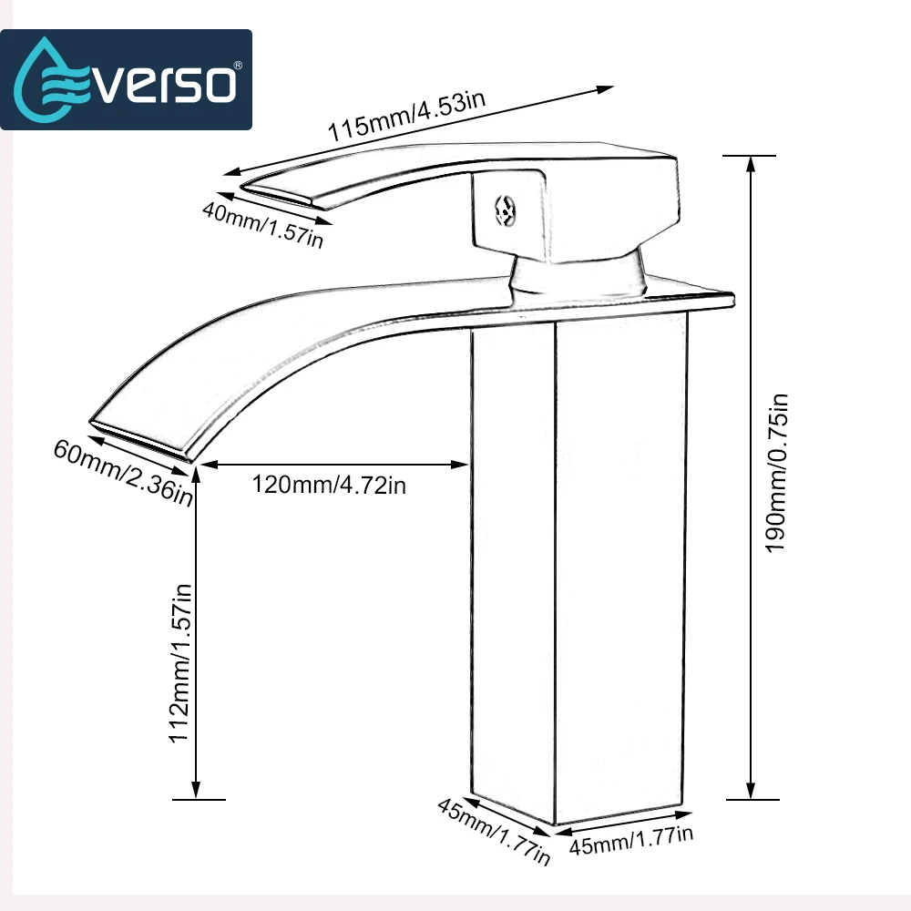 EVERSO антикварный водопад кран для ванной комнаты Смеситель бассейна Черный