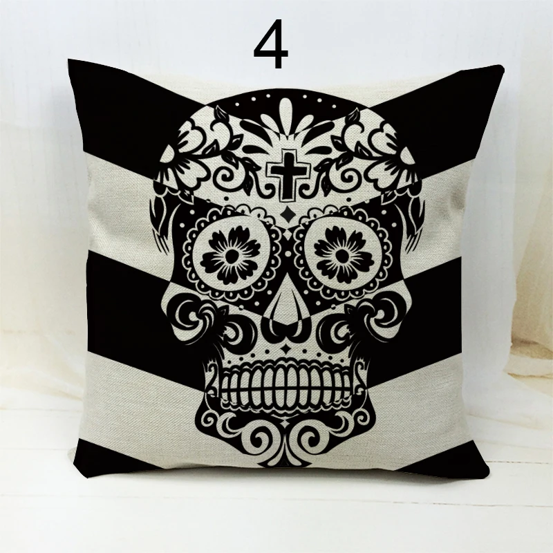 Calavera mexicana хлопковые недорогие Чехлы для подушек с 3D принтом черепа декор на
