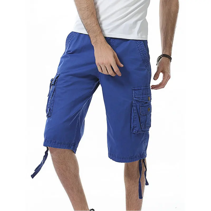 

2020 Summer Fashion Cargo Shorts Men Casual Cotton Solid Men's Shorts Multi-pocket Man Bermuda Shorts