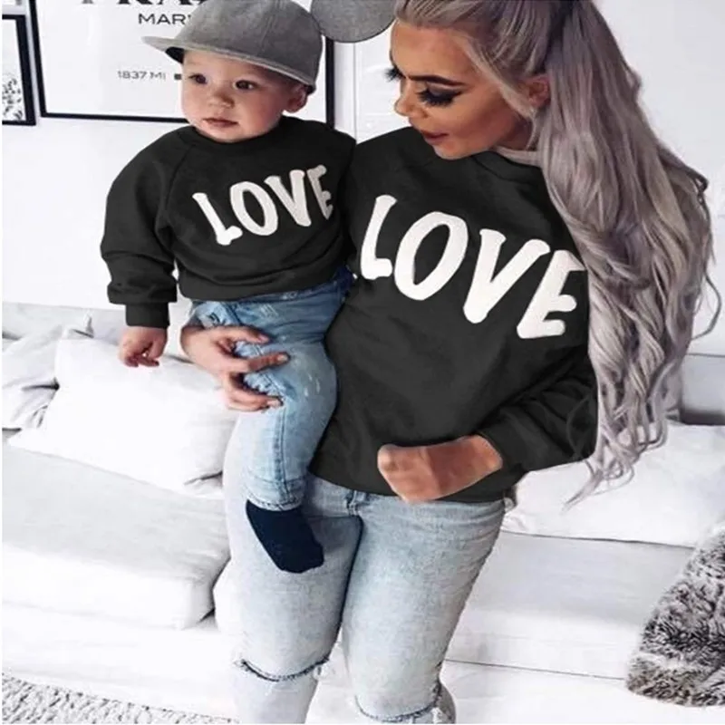 LILIGIRL/свитер из чистого хлопка с надписью «Mommy and Me» г., новые осенние Топы с надписью для мамы и дочки, одинаковые комплекты одежды для семьи