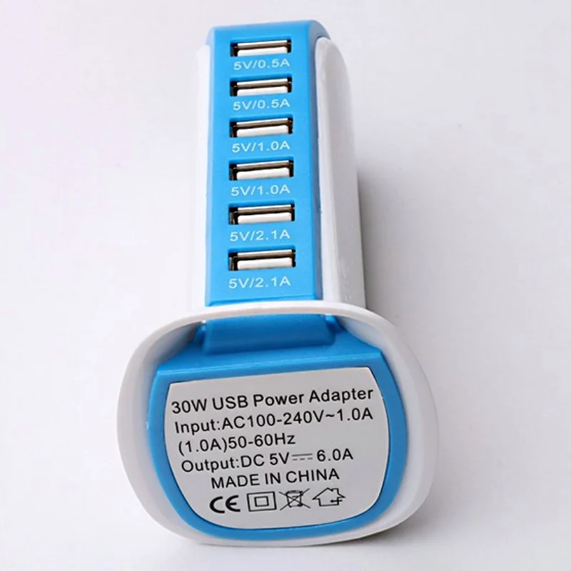 6 портов USB зарядное устройство Быстрая зарядка станция всего 6A Один Макс 2 1 а для