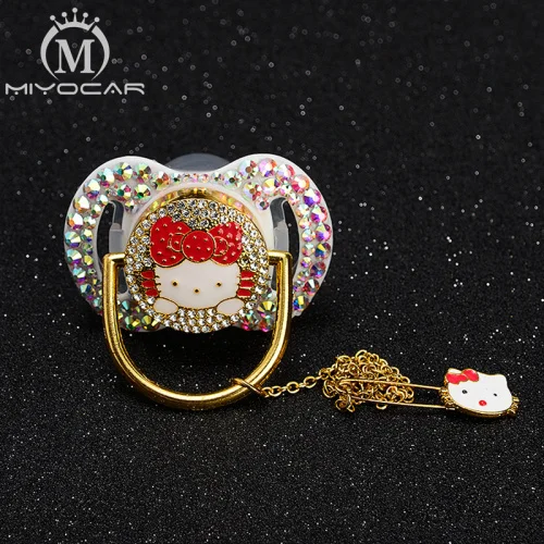 6 to 18m colorful MIYOCAR уникальный дизайн Белый bling cat соска BPA бесплатно FDA пройти безопасный соска тускло и соска клип красивый набор - Цвет: 6 to 18m colorful
