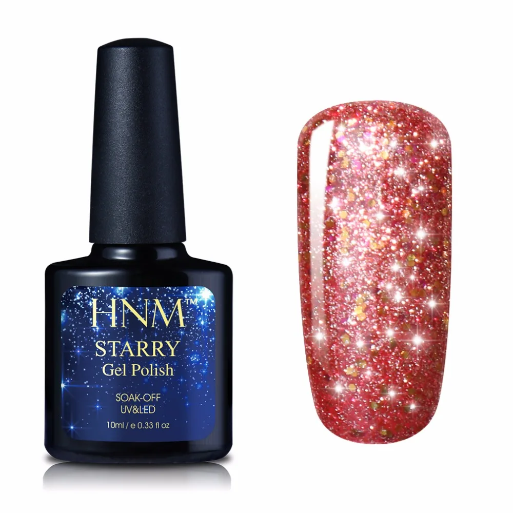 HNM 10 мл Stary Гель-лак для ногтей супер блестящий Цветной отмачиваемый
