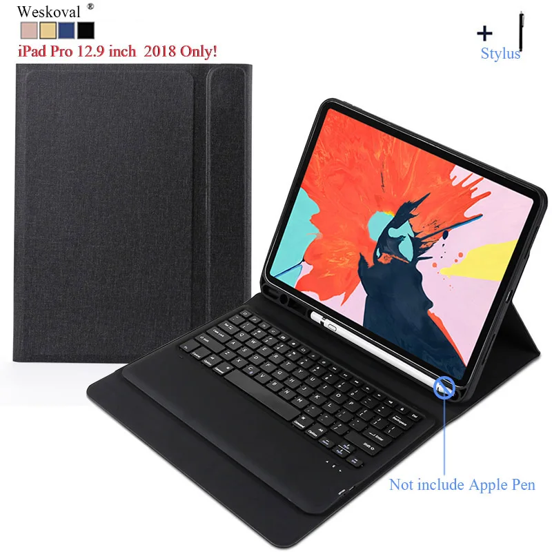 Чехол для iPad Pro 12 9 2018 Ультратонкий чехол с Wi-Fi и Bluetooth клавиатурой кожаный