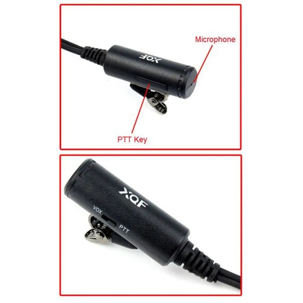 Секретная Акустическая трубка PTT + VOX для 2 контактный Kenwood WOUXUN baofeng двухстороннее