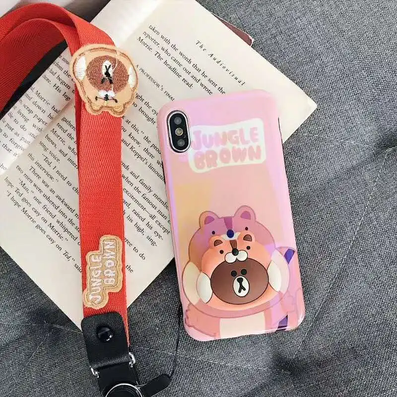 Чехол для мобильного телефона HOKEJ TPU porcelain blue, мультяшный дизайн для iPhone 6 7 8 XS XR XS Max с функцией поддержки мультфильма - Цвет: Черный
