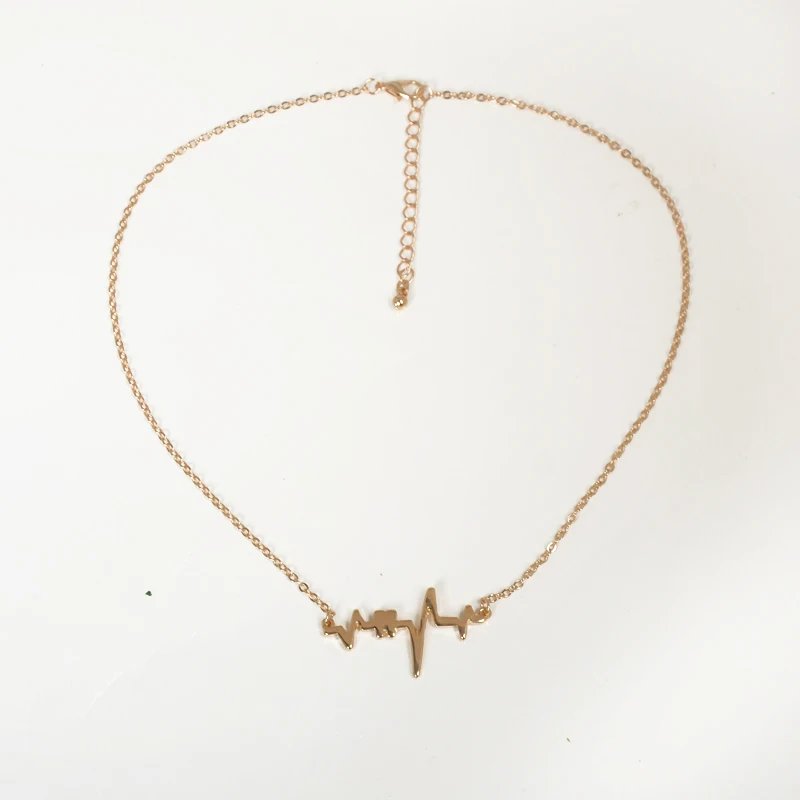 2017 новая мода простой волны tooch Ожерелья и подвески сердцебиение Макси стимпанк