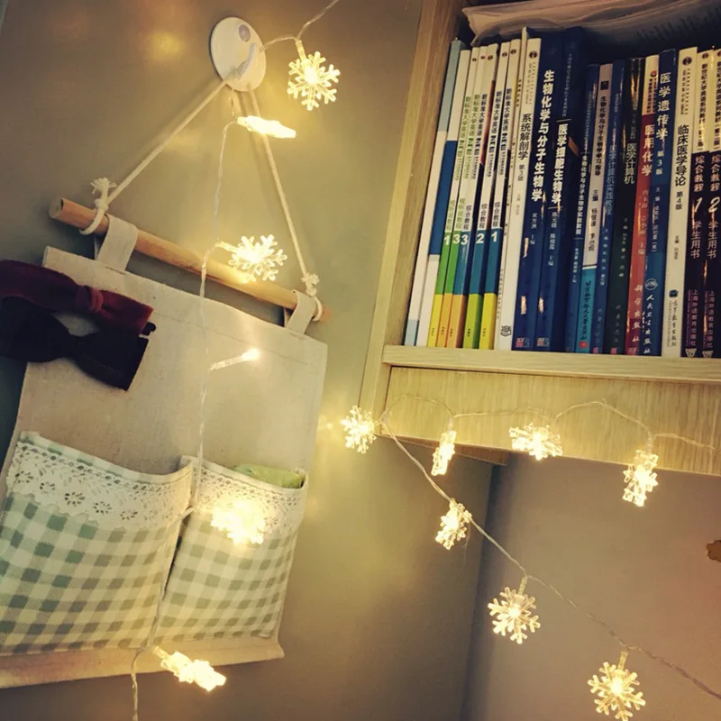 10 светодиодов рождественская елка снежные хлопья светодиодная гирлянда для