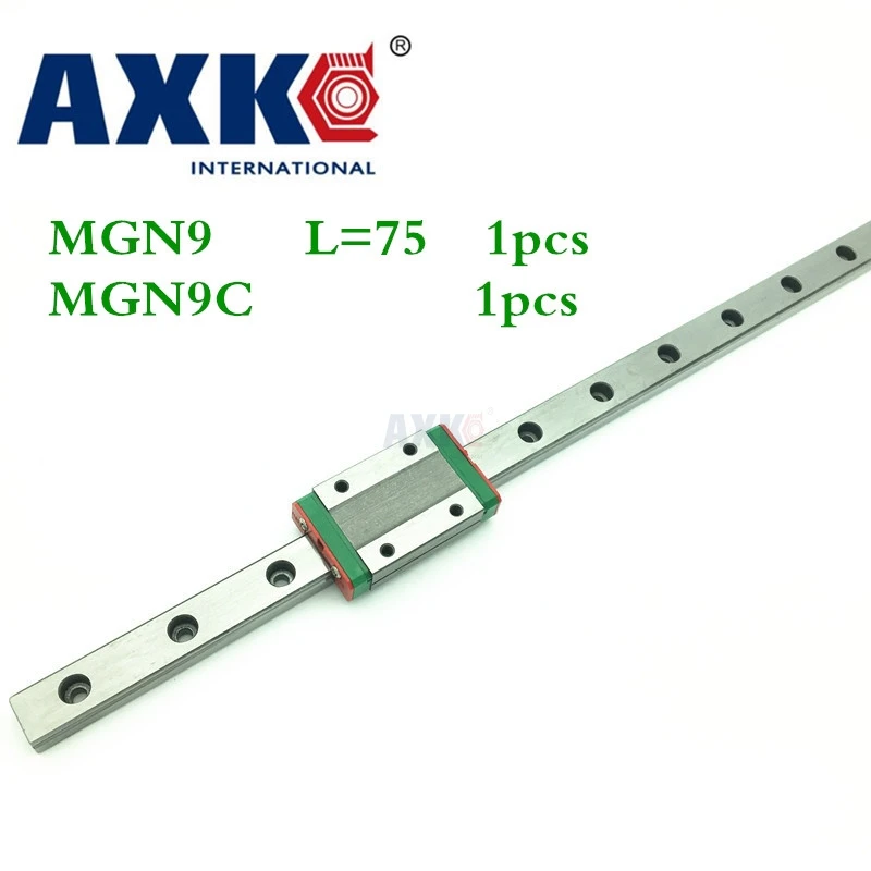 

2023 Real Sale Cnc Router Parts Axk Linear Rail 1pc 9mm Width Linear Guide Rail 75mm Mgn9 + Mgn Mgn9c Blocks Carriage For Cnc