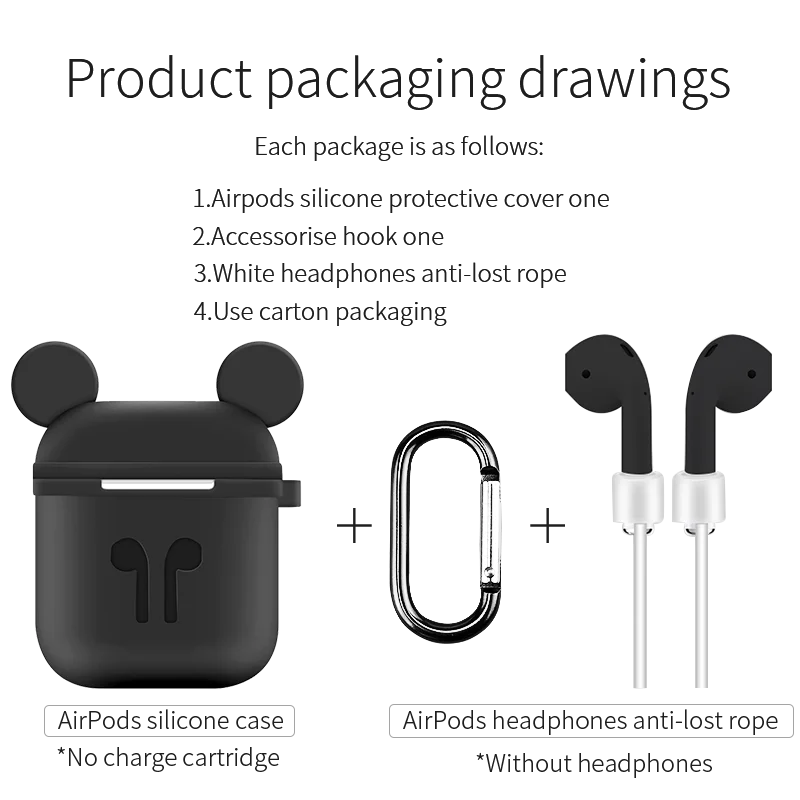 Для AirPods 2 Чехол милый мультфильм защитный чехол для Airpods беспроводные наушники чехол для Airpods i9S/i10 i12 i20 130 аксессуары