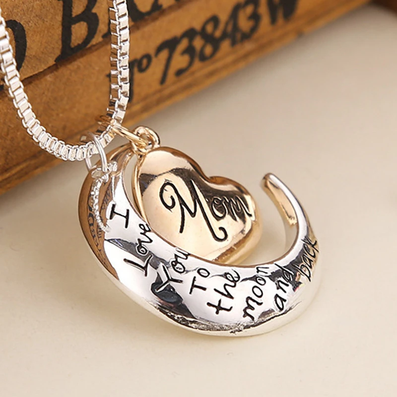Ожерелье с подвеской Я люблю тебя к Луне и спине ожерелья надписью Love My Mom лучший