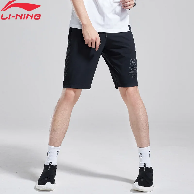 Мужские баскетбольные шорты Li-Ning 88% полиэфир 12% спандекс с буквенным принтом