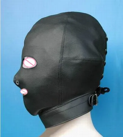 Горячий продукт для секса женская мягкая кожаная маска бондажа капюшон открытый