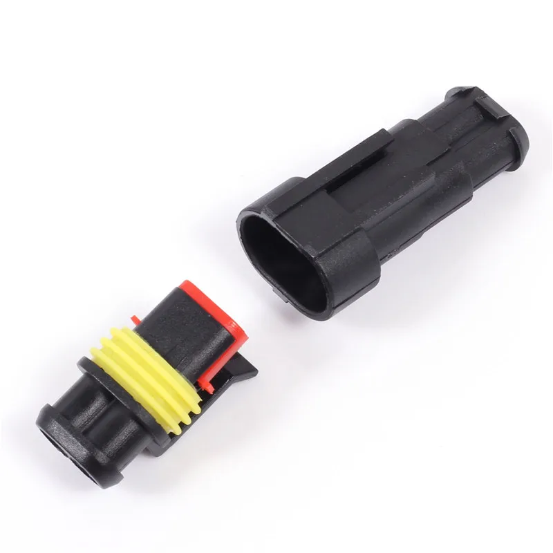 10 pcs 2Bit Female/Male Waterproof Connector AMP Plug/Socket DIY Kits Wire Connectors For Car Automotive | Электронные