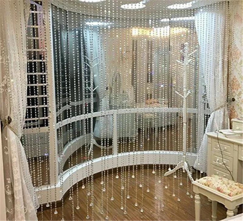 1 м 3 м 5 м акриловая Хрустальная Гирлянда DIY Свадебный декор 14 мм восьмиугольная Алмазная акриловая Хрустальная занавеска прозрачная подвесная бусина, Q