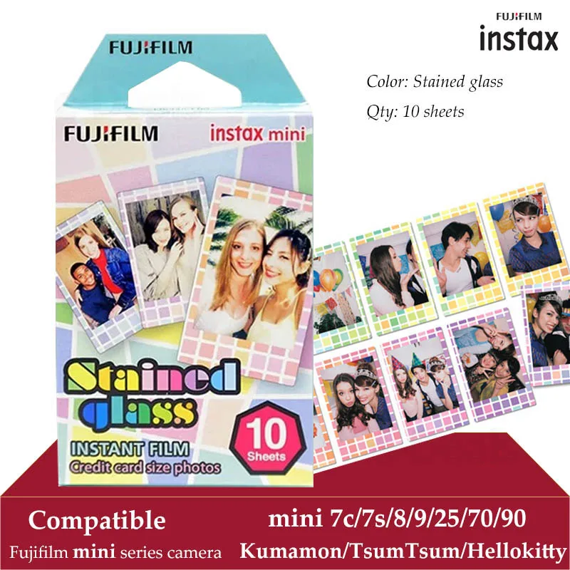 Пленка Fujifilm Instax Mini витражное стекло 10 листов для 9 8 7s 70 90 25 мгновенная печать