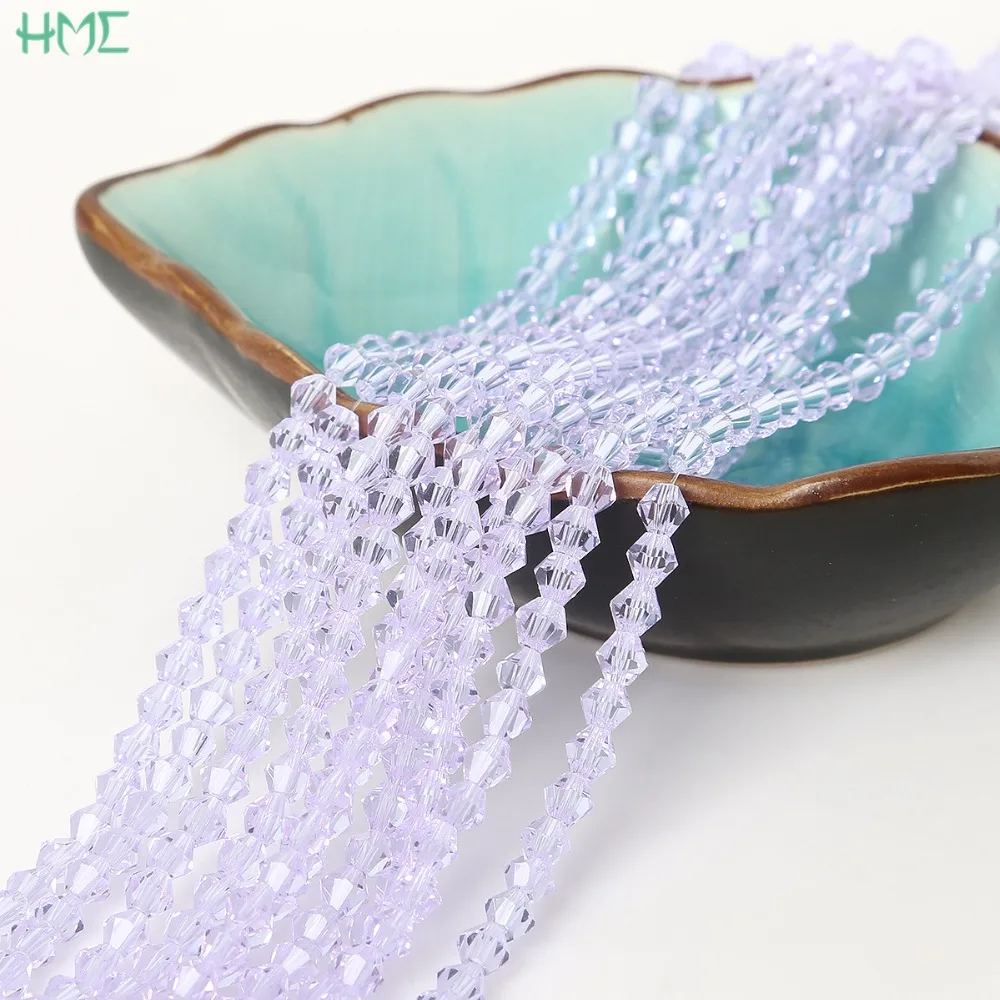 Бусины биконусные граненые из австрийского хрусталя круглые бусины разделители