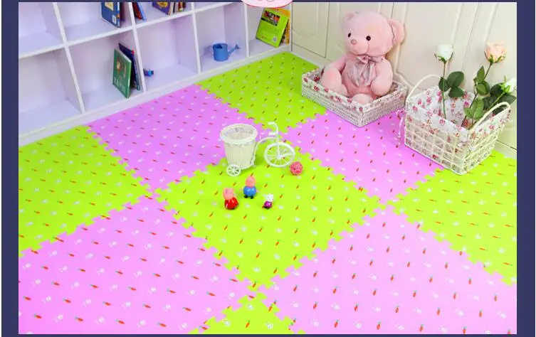 Игровой коврик для детей 30x30x1см с изображением животных собак кроликов кошек
