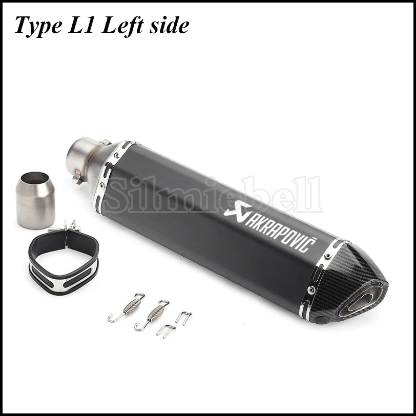 Type L1 Left Side Tubo de escape 51 мм Универсальный akrapovic выхлопной мото rcycle 470 мм Левая Правая сторона слипоны глушитель скутер scarico moto universale - Цвет: Type L1 Left Side