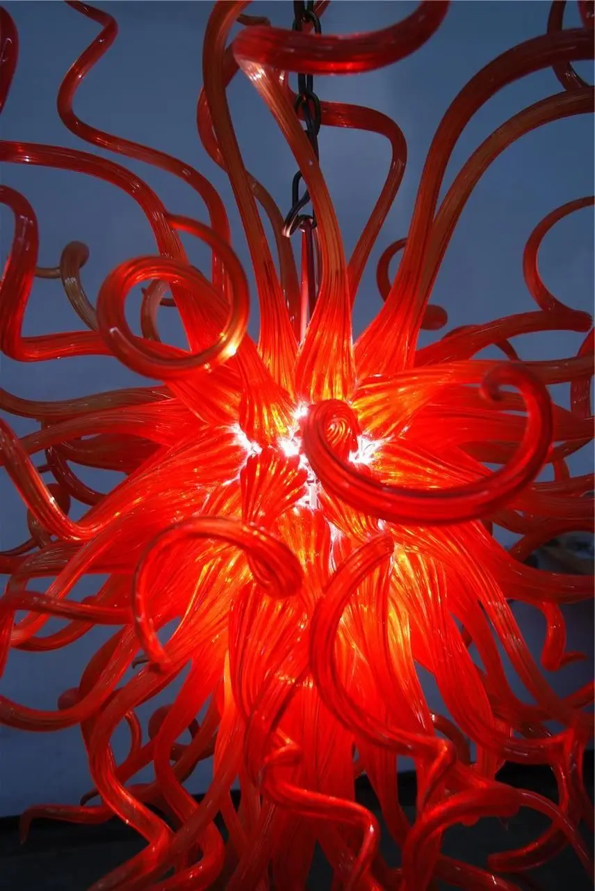 

Free Shipping Air Shippment Red 100% Handmade Blown Glass Chandelier