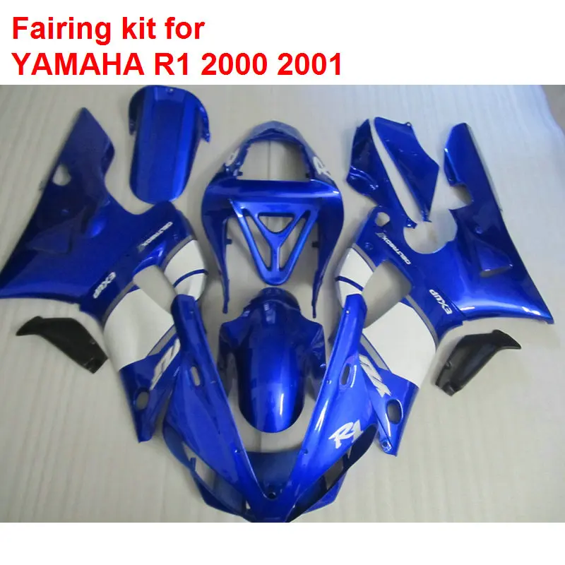 АБС пластик Обтекатели для Yamaha R1 2000 2001 синий белый детали кузова обтекатели YZF 00 01