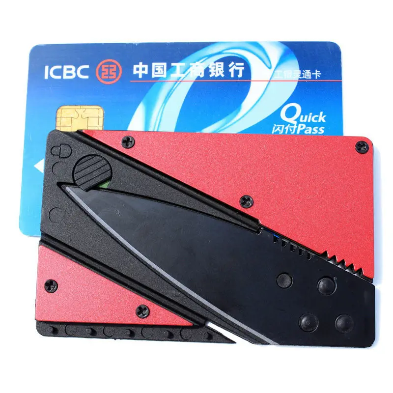 1PCS 5 Color Pocket Knife Hilt Add Layer Steel Plate Mini Wallet Credit Card Folding Blade Multi Functional OPP Bag | Инструменты