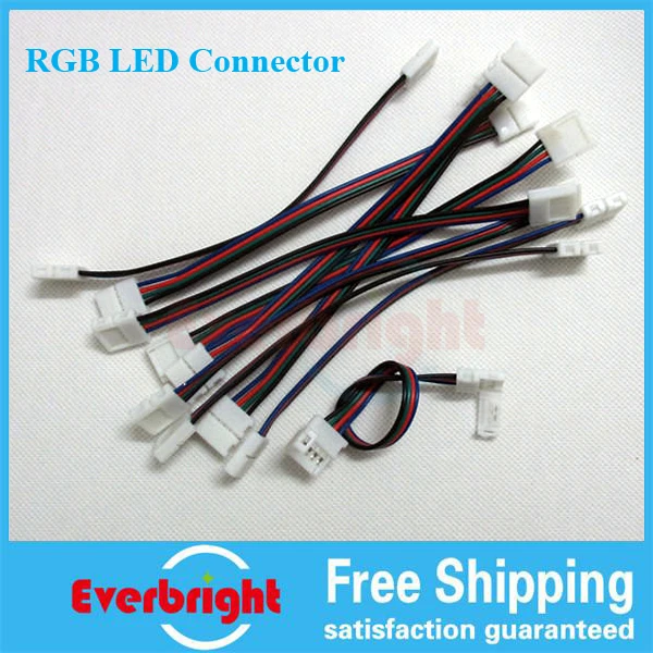 10 мм 4 контактный RGB разъем с проводным кабелем для SMD 5050 Светодиодная гибкая