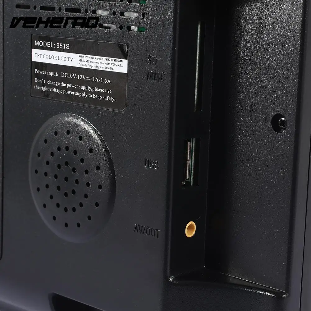 Vehemo NTSC 9 дюймов ТВ Обратный монитор для автомобиля Портативный USB/SD слот карт