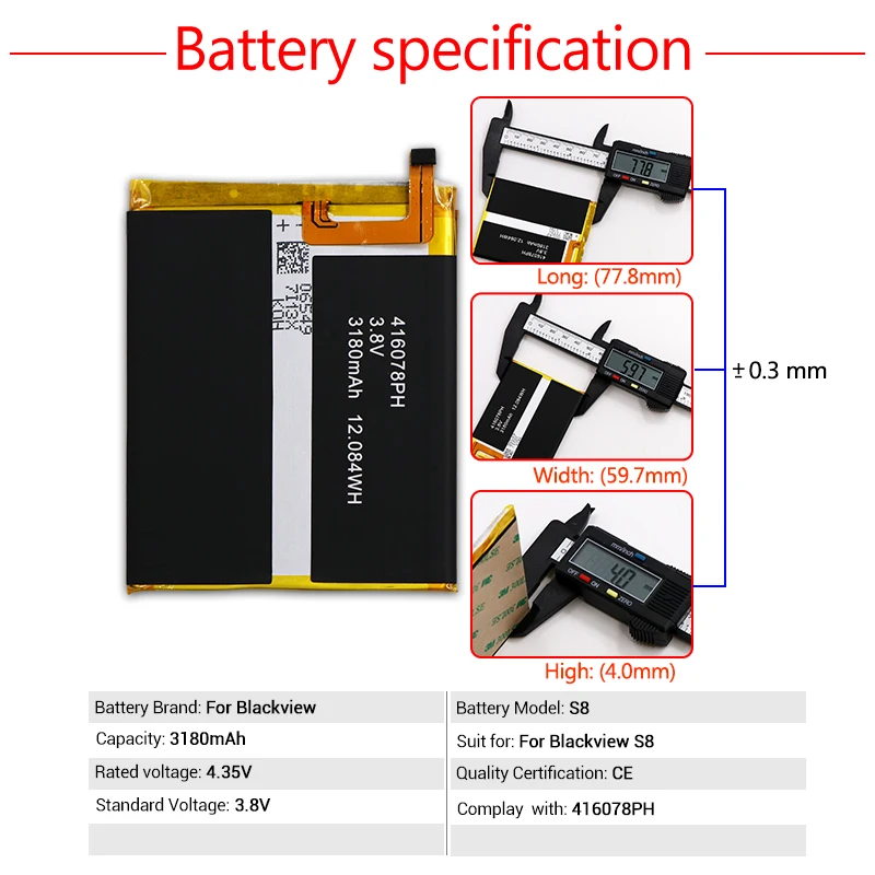 DyGod 3180mAh Battery for Blackview S8 High Quality mobile phone With Tools For 5.7inch MTK6750T | Мобильные телефоны и