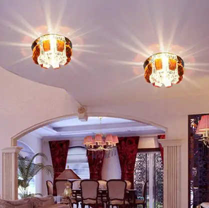 Colorpai Бесплатная доставка 5 Вт светодиодный потолочный светильник кристальная