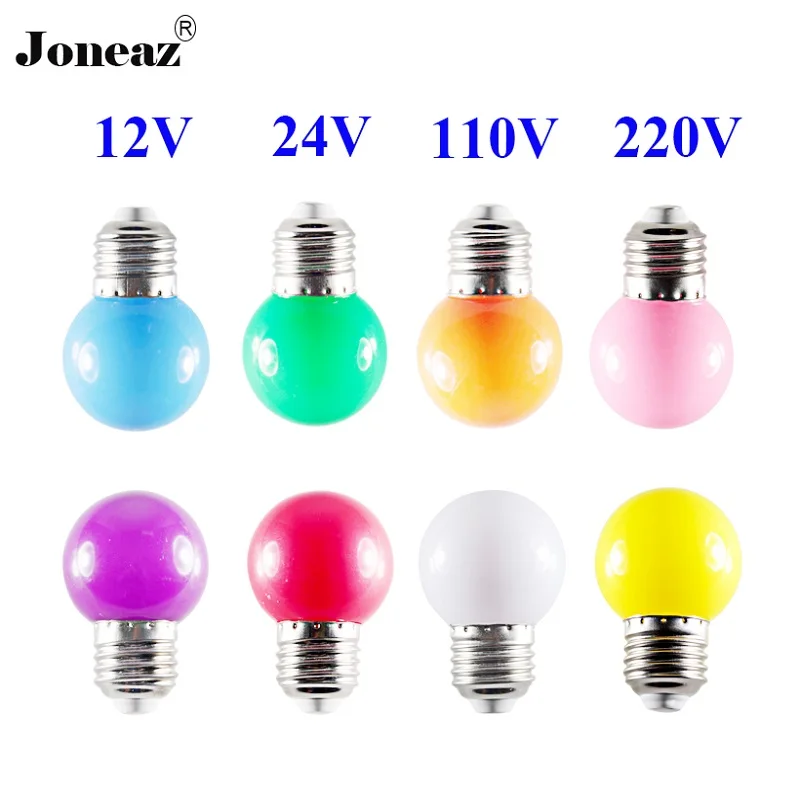 5X E27 B22 rgb ампульная Светодиодная лампа 12 В 24 в 110 В 220 В bombilla colores 0,5 Вт 1 Вт G45 декоративная лампа для свадебной вечеринки