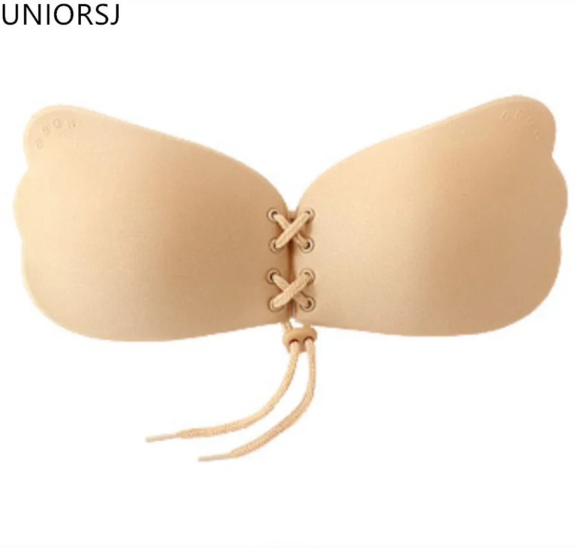 1 шт. Черный/Бежевый женский Сексуальный Невидимый силиконовый бюстгальтер без