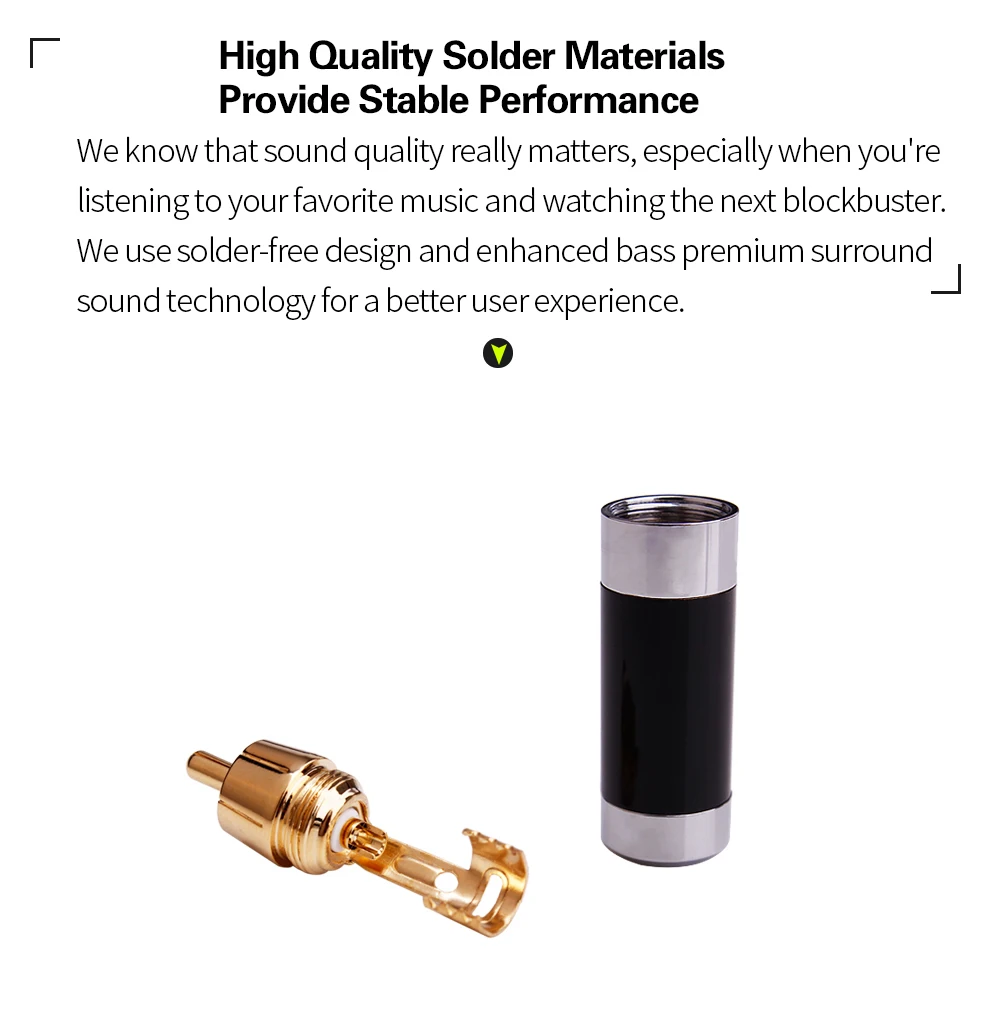 YYTCG 4 шт. ATAUDIO HIFI RCA разъем высокого качества позолоченный RCA разъем для Diy аудио кабель