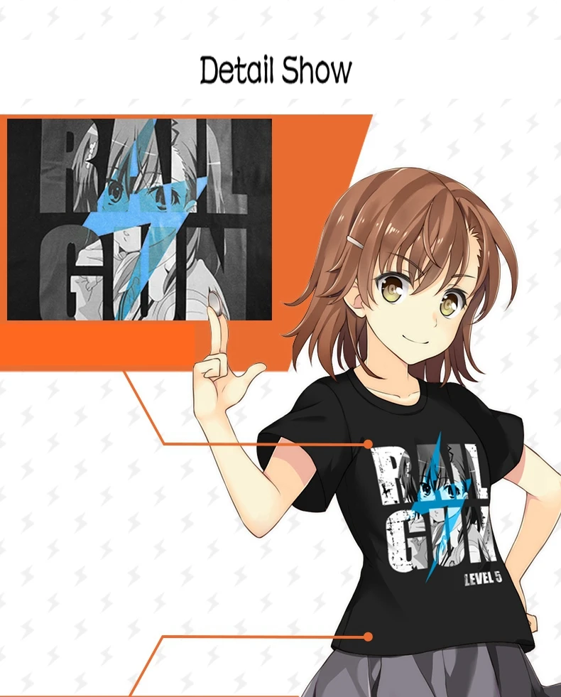 Аниме JK A определенная научная Railgun Misaka Mikoto футболка Косплей Футболка Топы Футболка для женщин и мужчин