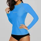 Женский купальник Blackbougswim UPF50, с длинными рукавами, топ для серфинга и бега