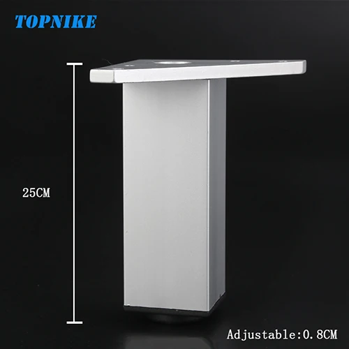 25CM(250mm) TOPNIKE 4 шт./лот несущие регулируемые по высоте квадратные ножки для шкафа алюминиевая мебель опорные ножки для шкафа - Цвет: 25CM(250mm)