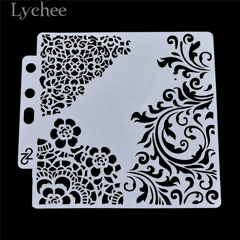 Lychee Life винтажные трафареты с буквами и цветочным узором для творчества слойные