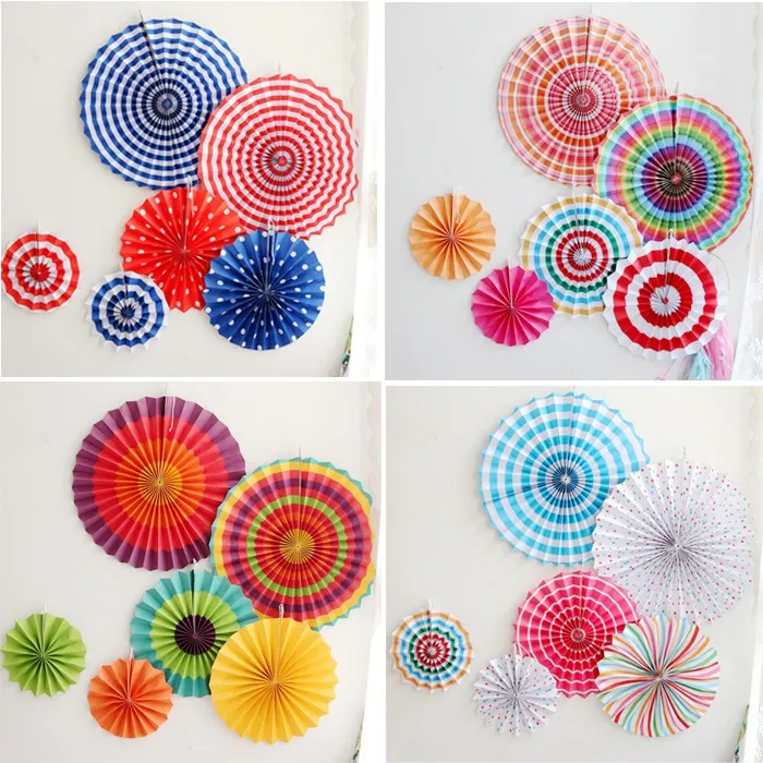 

2018 New Year decorations birthday ornaments pendant mall window wedding paper fan flower