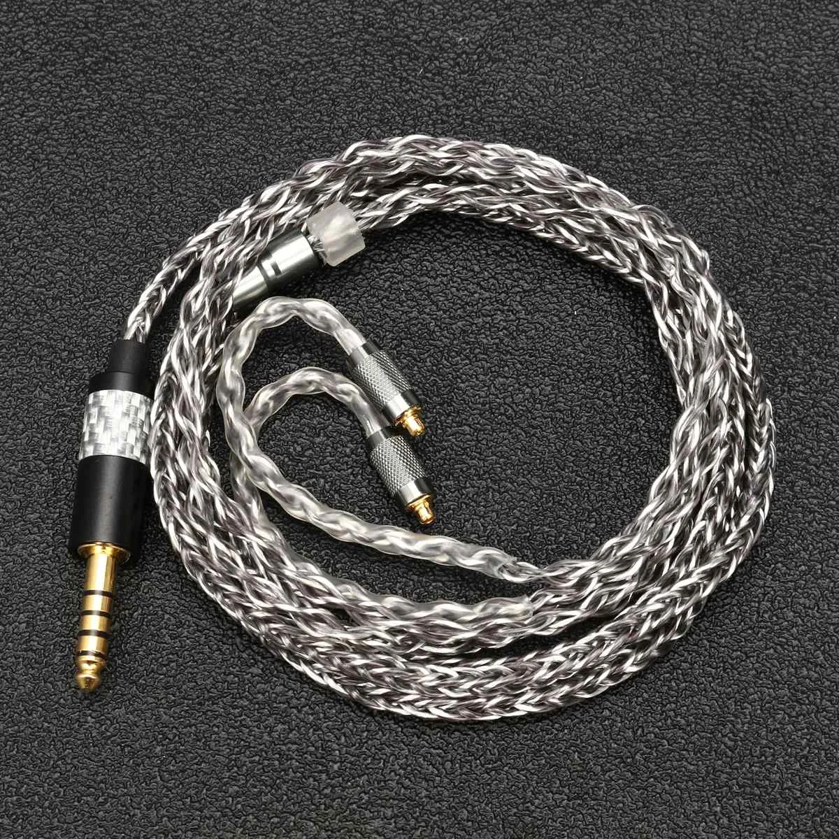 4.4mm mixed braided BGVP DM6 400 провод 6N OCC посеребренный кабель для наушников Универсальный MMCX 0,78 2pin HiFi кабель для наушников Замена - Цвет: 4.4mm mixed braided
