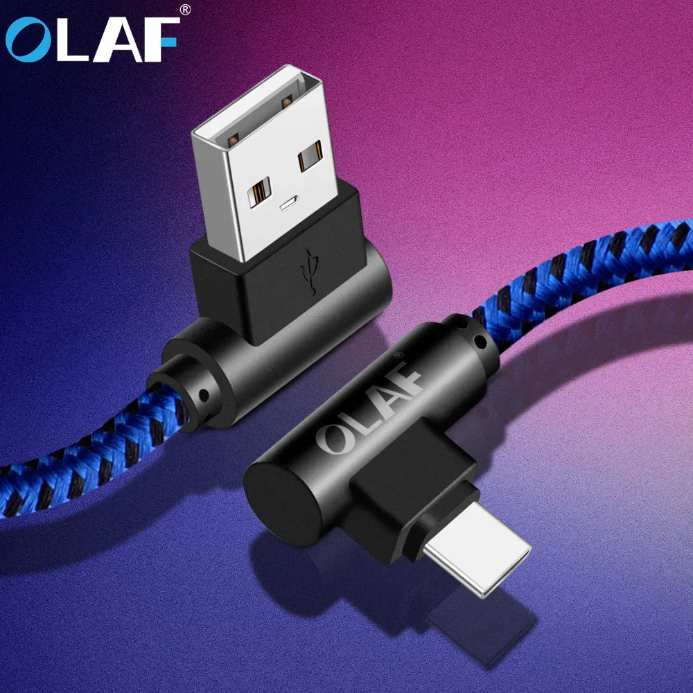 Кабель для быстрой зарядки OLAF USB Type-C 90 градусов кабель передачи данных Type-c 3 1
