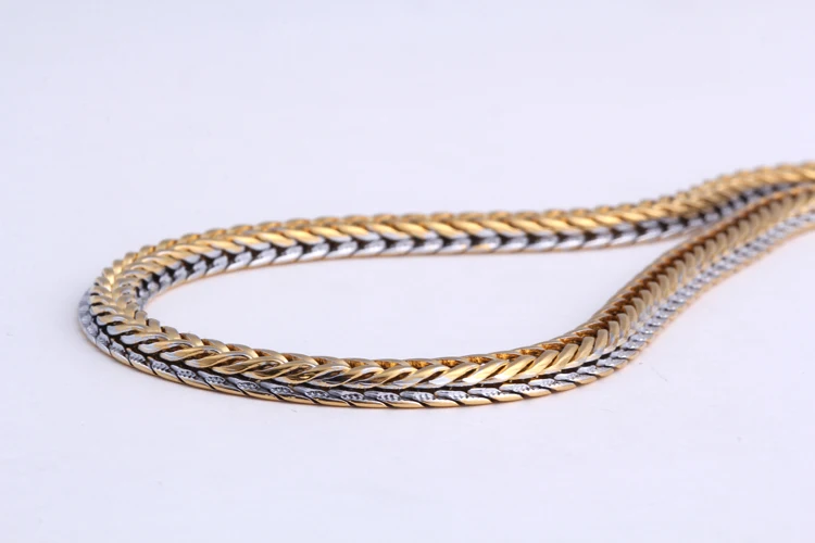 Высокое качество плетеная змеиная цепочка покрытая золотом ювелирное изделие