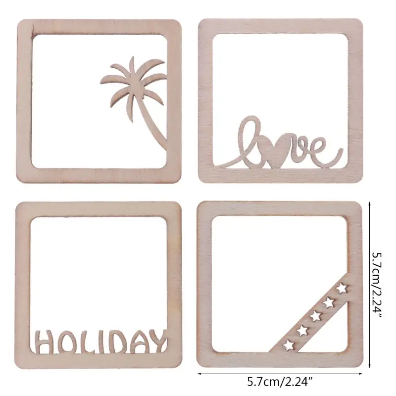 10 шт. лазерная резка деревянная фоторамка Shapd украшение форма ремесло Свадебный