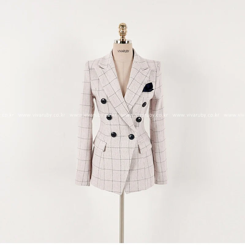 Корейский офисный женский костюм для работы клетчатые брючные костюмы 2018 новый