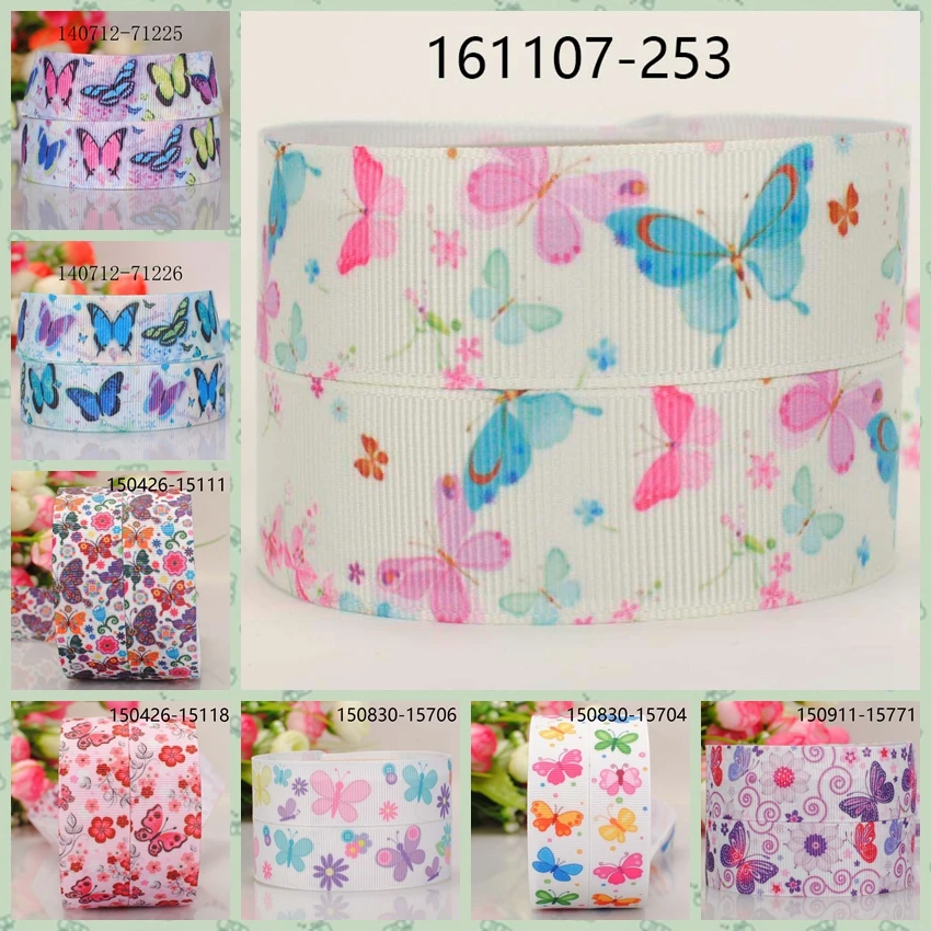 10 ярдов Различные размеры корсажная лента с рисунком бабочек из мультфильмов 140712