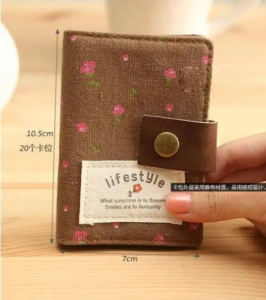 Визитница для удостоверения личности держатель визиток из хлопчатобумажной