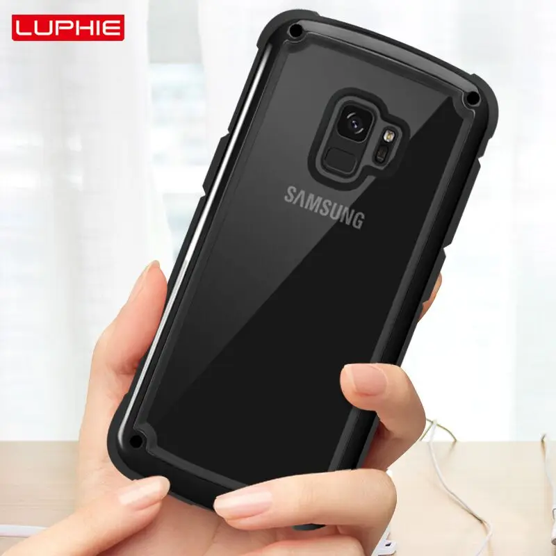 LUPHIE Shockproof Airbag Case For Samsung Galaxy S10 S9 S8 Plus Note 9 S10e Luxury Cover Transparent |
