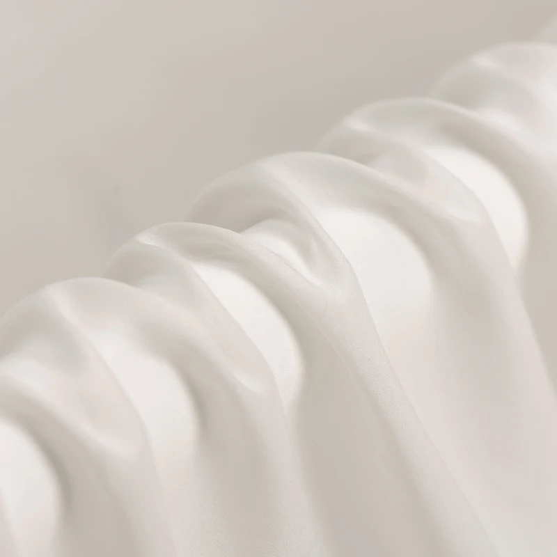 Белый толстый шелк жоржет ткань Летний дышащий шарф платье рубашка однотонные