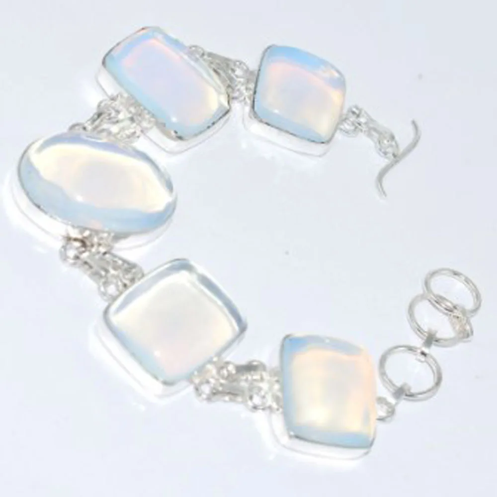 

Fire Opal Bracelet Silver Overlay over Copper, 23.3cm , B3363