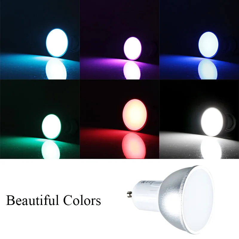 Ампульная Светодиодная лампа WiFi лампа RGB 6 Вт с регулируемой яркостью умная жизнь bombilla alexa Google Assistant IFTTT gu10 Точечный светильник дропшиппинг Joneaz